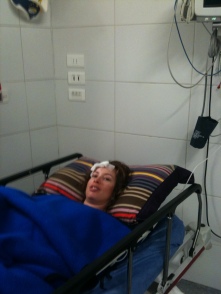 Kim Mann in Hospital post accident